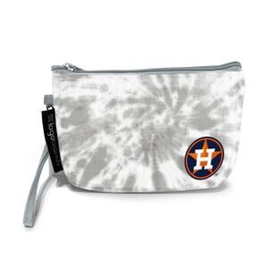 Houston Astros Gray Tie Dye Wristlet, Genuine MLB Logo Cell Phone Holder Stadium